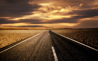 Lone car long road cloudy - a long road free wallpaper