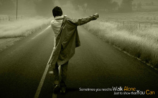 Man walking road jacket hand 2 - alone free wallpaper for desktop