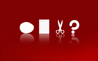 Red background scissors question mark - a wireframe diagram free wallpaper