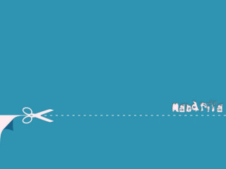 Blue background scissors cutting paper - a pair of scissors free wallpaper for desktop