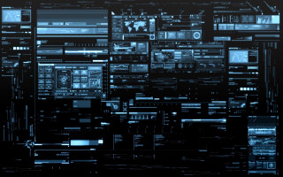 Black blue abstract background computers - beeple free wallpaper