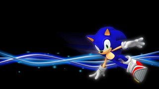 Sonic hedgehog flying blue wave - a sonic free wallpaper