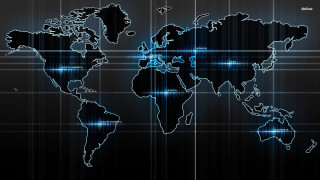 Blue black world map lines 2 - world map free wallpaper