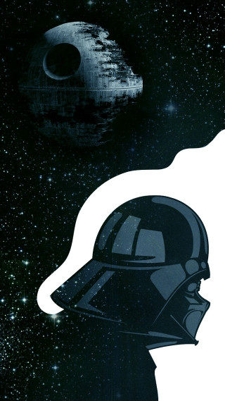 Star wars helmet black white - scene free wallpaper for mobile