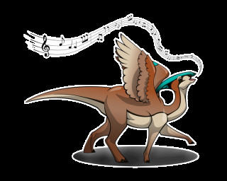 Dinosaur bird music notes back - and a bird free wallpaper