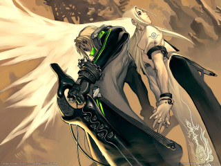 Man sword wings back heroic 2 - white wing free wallpaper