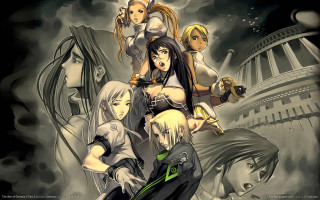 Anime characters building smoke sky - a group of anime characters free wallpaper