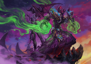 Demon green flame purple green - his body free wallpaper
