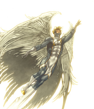 Man white wings white shirt - yukito kishiro free wallpaper for tablet