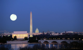 Full moon washington monument dc - clear free wallpaper for desktop