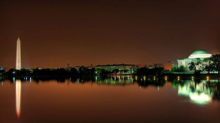 Building tower night water reflection - arlington nelson lindenmuth free wallpaper