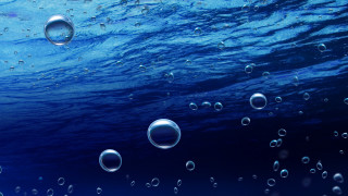 Blue ocean bubbles sky clouds - bubble of water free wallpaper