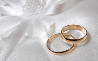 Wedding rings white cloth flower - fine detail free wallpaper