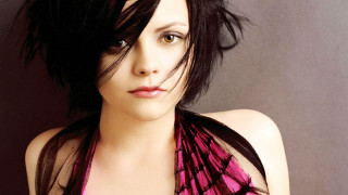 Gothic beautiful blackhair pinktop windpose - a pink top free wallpaper