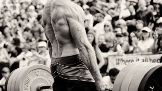 Man shirtless lifting barbell crowd 2 - mitchell mohrhauser free wallpaper