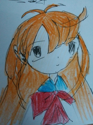 Girl long hair bow head - above her free wallpaper