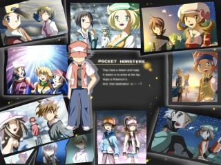 Anime collage pocket monsters characters - a bunch of anime characters free wallpaper