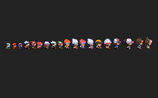 Pixel art colorful characters black - 2 d sprite free wallpaper for desktop