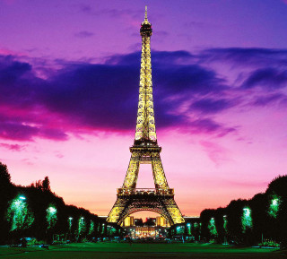 Eiffel tower night purple sky - free other wallpaper