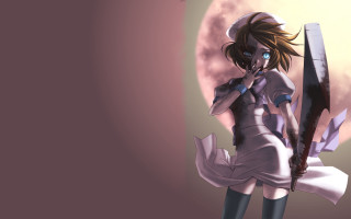 Woman holding knife full moon 2 - a knife in front free wallpaper for desktop