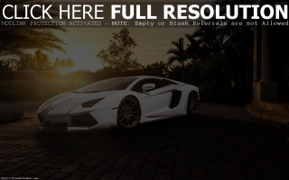 White sports car house sunset - the image free wallpaper for desktop
