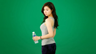 Woman holding water bottle cell - choi buk free wallpaper