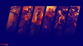 Group people different poses series - a sery of images free wallpaper