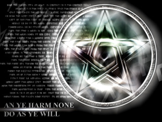 Star pentagramus message below image - occult free wallpaper