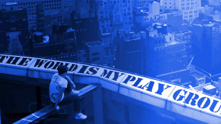 Man sitting ledged skateboard banner - david wojnarowicz free wallpaper