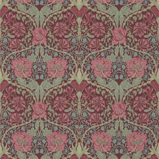 Red green floral pattern Annabel - a blue border free wallpaper for tablet