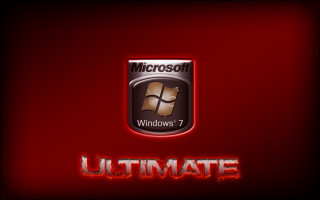 Red background windows7 ultimate logo - ultimate free wallpaper for desktop
