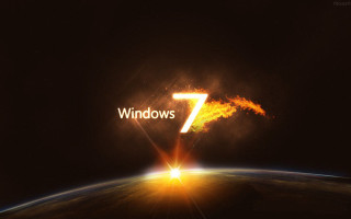 Windows7 logo dark sky earth - the window 7 logo free wallpaper for desktop