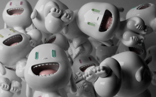 White toy figures open mouths - mouth free wallpaper for desktop