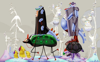 Cartoon characters table cake celebration - craola free wallpaper