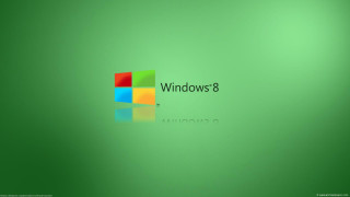 Green wall windows8 logo reflection - 8 k hd free wallpaper