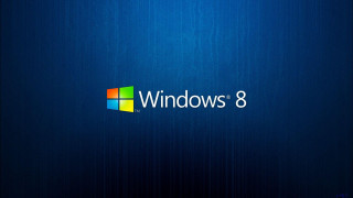 Blue background windows8 logo image - 8 k hd free wallpaper