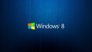 Blue background windows 8 logo - 8k resolution free wallpaper
