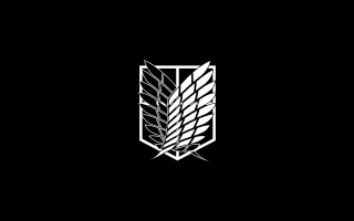 Black white logo stylized shield - anime key visual free wallpaper for desktop