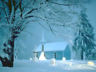 Church snow tree winter gothic - evgeny lushpin free wallpaper