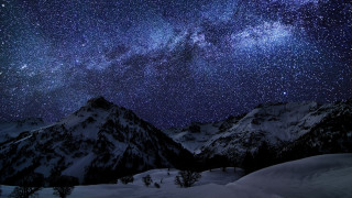 Night sky stars mountain range 20 - a night sky free wallpaper