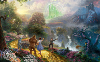Wizard family forest castle distance - a castle in the background free wallpaper
