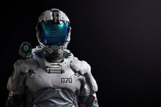 Futuristic man suit helmet goggles - a futuristic suit free wallpaper