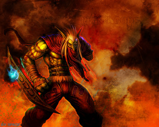 Man demon body head painting - free anime wallpaper for desktop