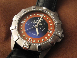 Watch red blue dial brown - a black strap free wallpaper
