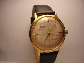 Gold watch black leather allen - a red second hand free wallpaper