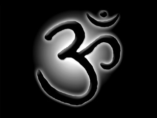 Om shan symbol black white - a white light in the middle free wallpaper