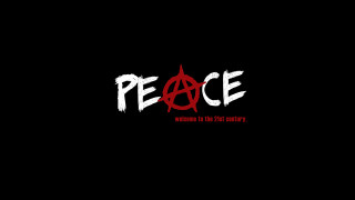 Black background red peace sign - neoism free wallpaper