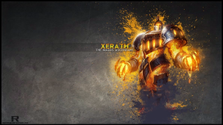 Robot yellow paint splatters stylized - body free wallpaper for desktop