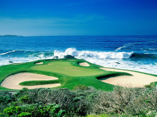 Golf course beach waves crashing - bascove free wallpaper for desktop