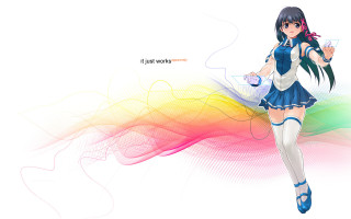 Girl short dress coffee cellphone - a rainbow background free wallpaper for desktop